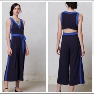 Anthropologie Navy Jumpsuit